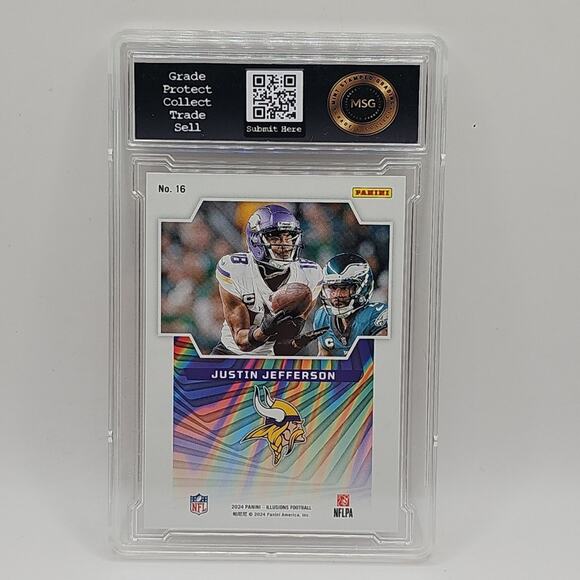 2024 Panini Illusions - Game Magicians Justin Jefferson #16 - Vikings Graded 10 - Picture 2 of 2